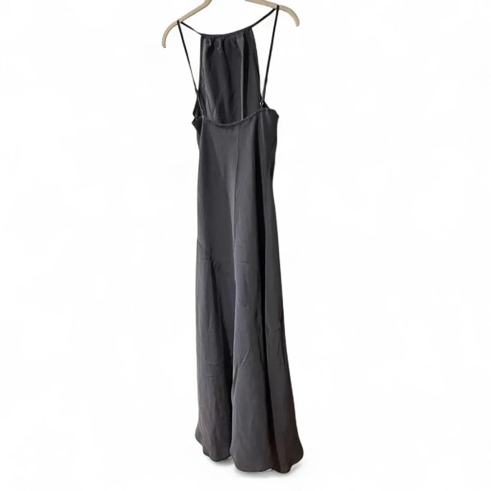 Abercrombie & Fitch Slate Gray Halter Maxi Dress - Size Medium Tall (M Tall)